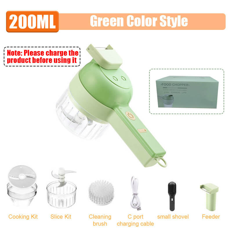 5 In 1 Multifunctional Electric Vegetable Cutter Wireless USB Charging chopper  blender Cleaning Brush